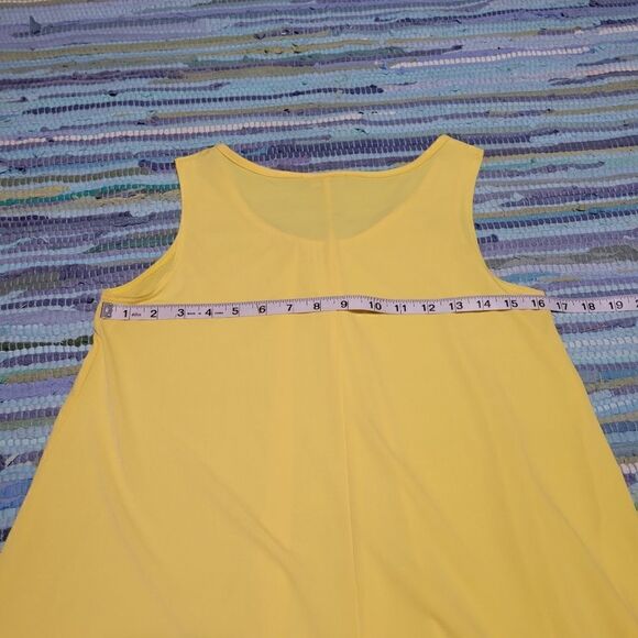Slinky Brand Yellow Gathered Scoop Neck Tunic Tank Women’s Sz Small Asymmetrical - Picture 14 of 14